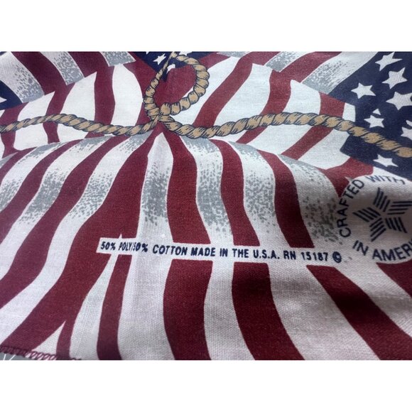 Vintage Rodeo Cowboy Bronc Rider Bandana Greatest Show On Dirt Stars & Stripes U - Picture 2 of 2